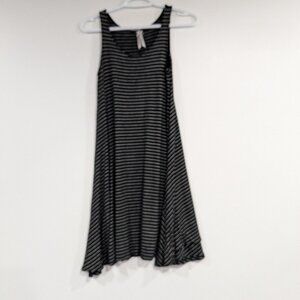 Jo & Co Striped Jersey Swing Dress Black White Size Small